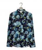 GUCCIグッチ）の古着「フラワープリントL/Sシャツ」｜ブルー