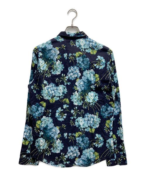 GUCCI（グッチ）GUCCI (グッチ) フラワープリントL/Sシャツ ブルー サイズ:40の古着・服飾アイテム