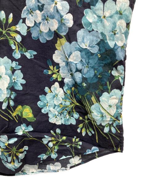 GUCCI（グッチ）GUCCI (グッチ) フラワープリントL/Sシャツ ブルー サイズ:40の古着・服飾アイテム