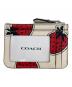 COACH (コーチ) ミニスキニーIDケース ホワイト×レッド：8000円