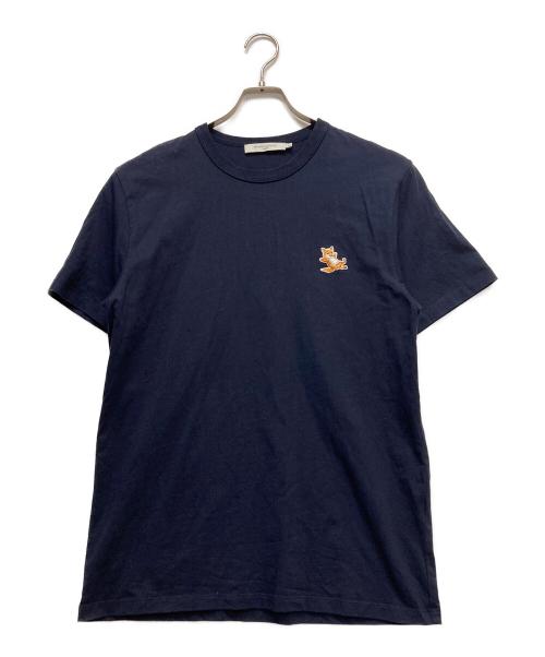 maison kitsune（メゾンキツネ）MAISON KITSUNE (メゾンキツネ) フォックスヘッド レギュラー Tシャツ ネイビー サイズ:Mの古着・服飾アイテム