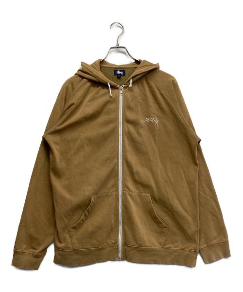 OLD STUSSY（オールドステューシー）OLD STUSSY (オールドステューシー) ストックロゴジップパーカー ブラウン サイズ:XLの古着・服飾アイテム