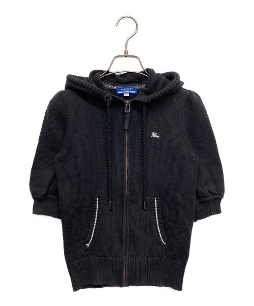 BURBERRY BLUE LABEL（バーバリー ブルー レーベル）BURBERRY BLUE LABEL (バーバリー ブルー レーベル) 半袖パーカー ブラック サイズ:38の古着・服飾アイテム