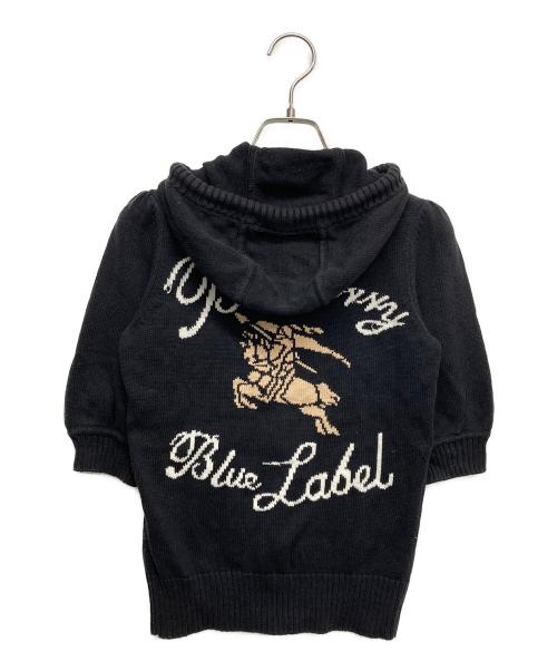 BURBERRY BLUE LABEL（バーバリー ブルー レーベル）BURBERRY BLUE LABEL (バーバリー ブルー レーベル) 半袖パーカー ブラック サイズ:38の古着・服飾アイテム