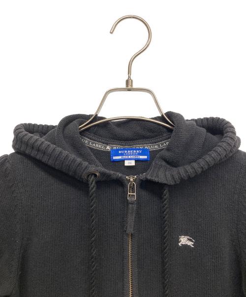 BURBERRY BLUE LABEL（バーバリー ブルー レーベル）BURBERRY BLUE LABEL (バーバリー ブルー レーベル) 半袖パーカー ブラック サイズ:38の古着・服飾アイテム