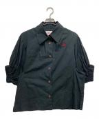 Vivienne Westwood RED LABELヴィヴィアンウエストウッドレッドレーベル）の古着「パフスリーブワイドカラーシャツ」｜ネイビー