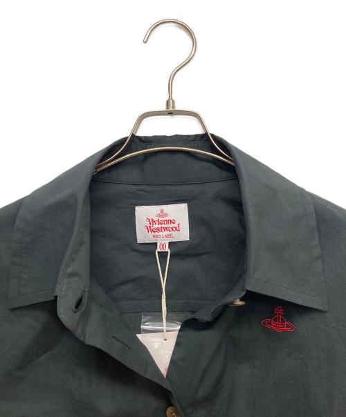 Vivienne Westwood RED LABEL（ヴィヴィアンウエストウッドレッドレーベル）Vivienne Westwood RED LABEL (ヴィヴィアンウエストウッドレッドレーベル) パフスリーブワイドカラーシャツ ネイビー サイズ:00の古着・服飾アイテム