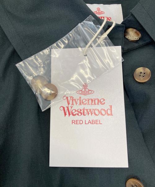 Vivienne Westwood RED LABEL（ヴィヴィアンウエストウッドレッドレーベル）Vivienne Westwood RED LABEL (ヴィヴィアンウエストウッドレッドレーベル) パフスリーブワイドカラーシャツ ネイビー サイズ:00の古着・服飾アイテム