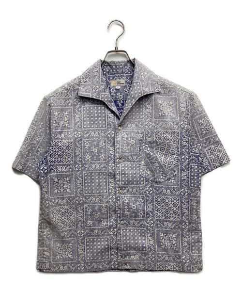 reyn spooner（レイン スプナー）reyn spooner (レイン スプナー) オープンカラーシャツ ホワイト×インディゴ サイズ:Lの古着・服飾アイテム