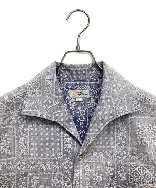 reyn spooner（レイン スプナー）reyn spooner (レイン スプナー) オープンカラーシャツ ホワイト×インディゴ サイズ:Lの古着・服飾アイテム