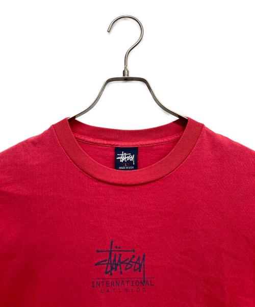 stussy（ステューシー）stussy (ステューシー) internatrional 2000 tee ネイビー×レッド サイズ:Lの古着・服飾アイテム