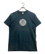 stussyステューシー）の古着「SSリンクモノグラムプリントTシャツ」｜ホワイト×ブラック