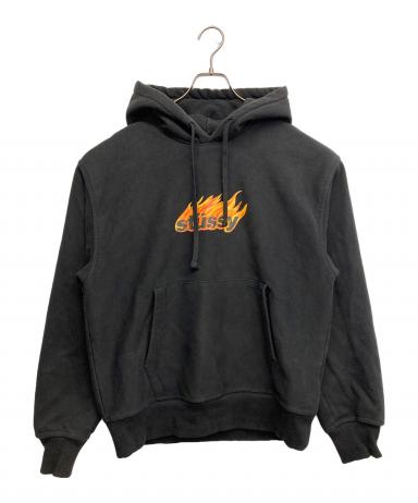 中古・古着通販】stussy (ステューシー) Flames Hoodie ブラック