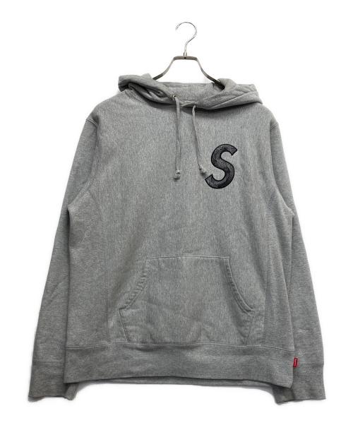 SUPREME（シュプリーム）SUPREME (シュプリーム) S LOGO HOODED SWEATSHIRT ブラック×ライトグレー サイズ:Ｍの古着・服飾アイテム