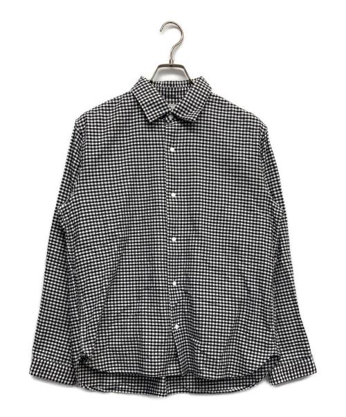YAECA（ヤエカ）YAECA (ヤエカ) COMFORT SHIRT RELAX gingham ホワイト×ブラック サイズ:Mの古着・服飾アイテム