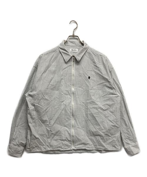 Gymphlex（ジムフレックス）Gymphlex (ジムフレックス) コットンタイプライター ジップアップシャツ ホワイト サイズ:Mの古着・服飾アイテム