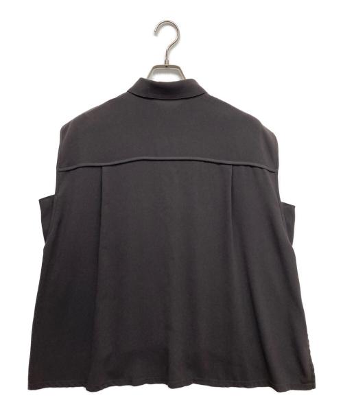 DES PRES（デ プレ）DES PRES (デ プレ) ジャージーライクジョーゼット パイピングブラウス グレー サイズ:Fの古着・服飾アイテム