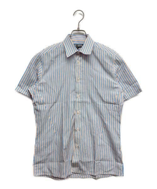 RAF SIMONS（ラフシモンズ）RAF SIMONS (ラフシモンズ) ストライプS/Sシャツ ブルー×オレンジ サイズ:46の古着・服飾アイテム