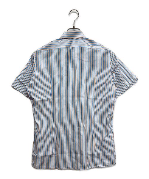 RAF SIMONS（ラフシモンズ）RAF SIMONS (ラフシモンズ) ストライプS/Sシャツ ブルー×オレンジ サイズ:46の古着・服飾アイテム