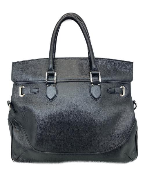 PELLE MORBIDA（ペッレモルビダ）PELLE MORBIDA (ペッレモルビダ) フラップボストンバッグ ブラックの古着・服飾アイテム