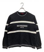 SUPREMEシュプリーム）の古着「center stripe crewneck」｜ブラック
