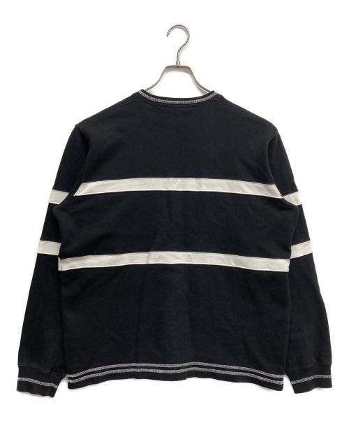 SUPREME（シュプリーム）Supreme (シュプリーム) center stripe crewneck ブラック サイズ:Mの古着・服飾アイテム