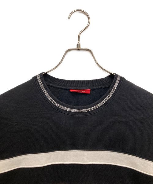 SUPREME（シュプリーム）Supreme (シュプリーム) center stripe crewneck ブラック サイズ:Mの古着・服飾アイテム
