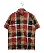 BLACK LABEL CRESTBRIDGEブラックレーベル クレストブリッジ）の古着「S/Sチェック シャツ」｜レッド