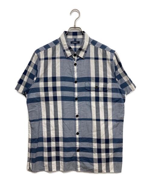 BURBERRY LONDON（バーバリーロンドン）BURBERRY LONDON (バーバリーロンドン) オーバーサイズS/Sシャツ ブルー サイズ:LLの古着・服飾アイテム