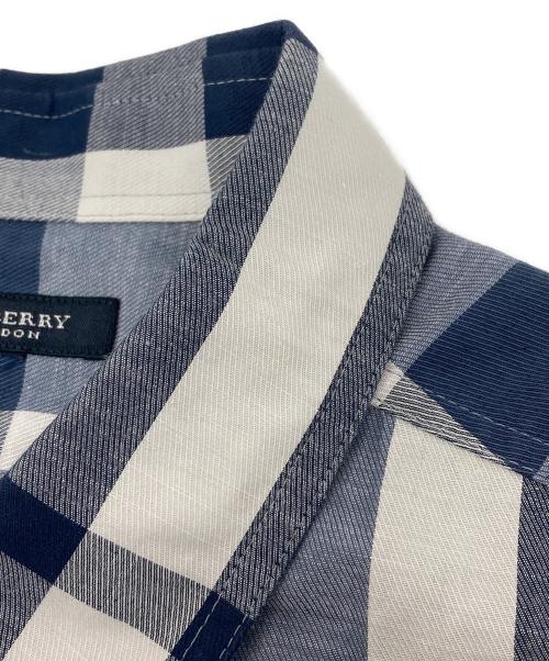 BURBERRY LONDON（バーバリーロンドン）BURBERRY LONDON (バーバリーロンドン) オーバーサイズS/Sシャツ ブルー サイズ:LLの古着・服飾アイテム