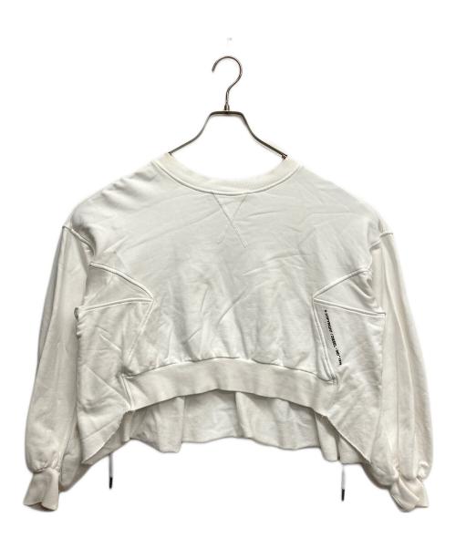 DIESEL（ディーゼル）DIESEL (ディーゼル) ショートレングスクルーネックスウェット ホワイト サイズ:Sの古着・服飾アイテム
