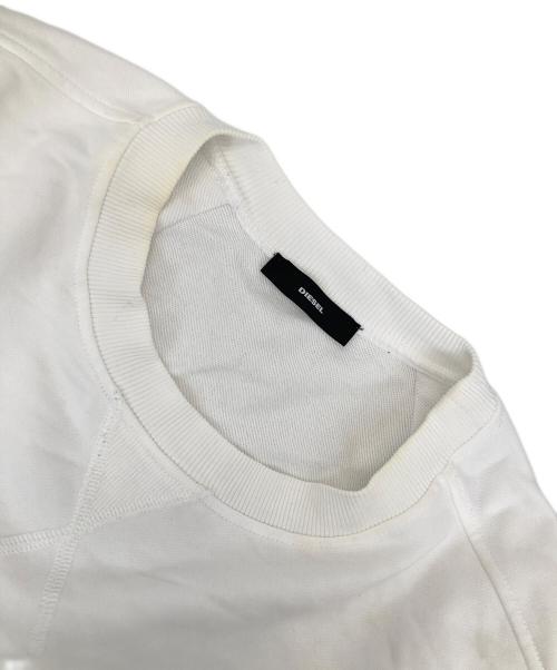 DIESEL（ディーゼル）DIESEL (ディーゼル) ショートレングスクルーネックスウェット ホワイト サイズ:Sの古着・服飾アイテム