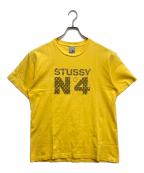 stussyステューシー）の古着「モノグラムTシャツ」｜イエロー