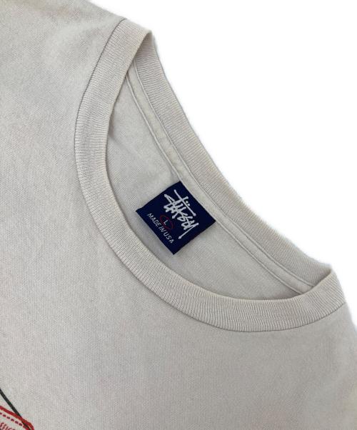 stussy（ステューシー）stussy (ステューシー) プリントTシャツ ベージュ サイズ:Lの古着・服飾アイテム