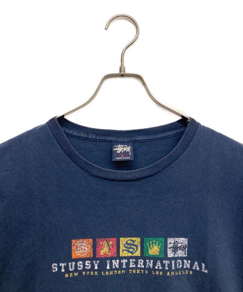 stussy（ステューシー）stussy (ステューシー) VARIOUS  LOGO TEE ネイビー サイズ:Lの古着・服飾アイテム