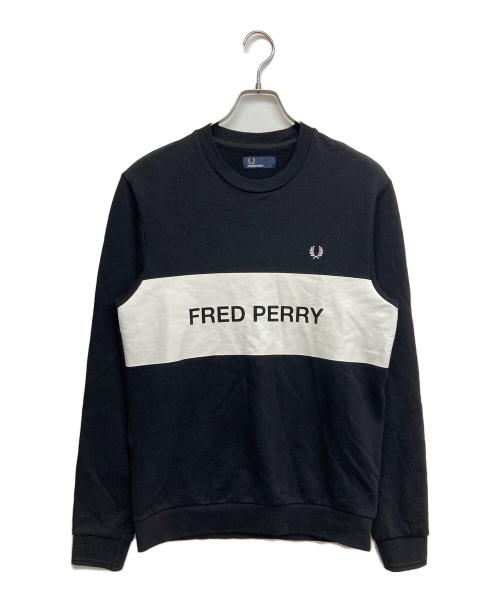 FRED PERRY（フレッドペリー）FRED PERRY (フレッドペリー) クルーネックスウェット ブラック サイズ:Sの古着・服飾アイテム