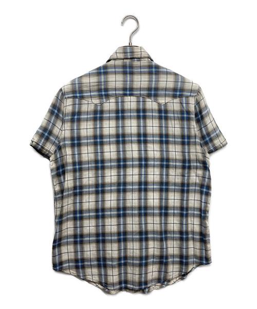 LEE（リー）LEE (リー) ウエスタンチェックS/Sシャツ グレー サイズ:Mの古着・服飾アイテム