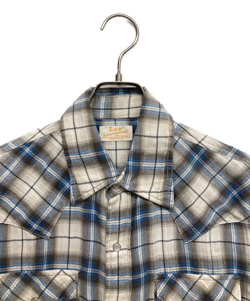 LEE（リー）LEE (リー) ウエスタンチェックS/Sシャツ グレー サイズ:Mの古着・服飾アイテム