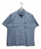 BURBERRY BLACK LABELバーバリーブラックレーベル）の古着「フルジップシャツ」｜ブルー