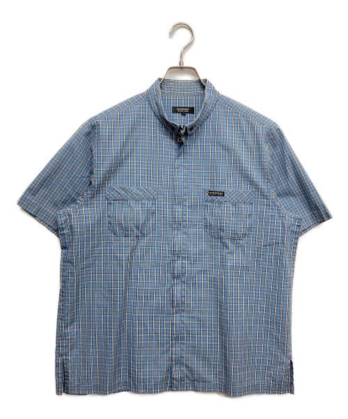 BURBERRY BLACK LABEL（バーバリーブラックレーベル）BURBERRY BLACK LABEL (バーバリーブラックレーベル) フルジップシャツ ブルー サイズ:3の古着・服飾アイテム