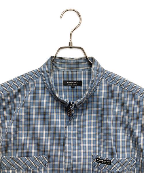 BURBERRY BLACK LABEL（バーバリーブラックレーベル）BURBERRY BLACK LABEL (バーバリーブラックレーベル) フルジップシャツ ブルー サイズ:3の古着・服飾アイテム