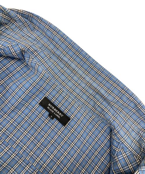 BURBERRY BLACK LABEL（バーバリーブラックレーベル）BURBERRY BLACK LABEL (バーバリーブラックレーベル) フルジップシャツ ブルー サイズ:3の古着・服飾アイテム