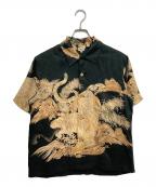 Sun Surf SPECIAL EDITIONサンサーフ・スペシャルエディション）の古着「“SASA TORA”シルクアロハシャツ」｜ブラック