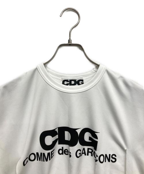 CDG（シーディージー）CDG (シーディージー) 短冊カットソー ホワイト サイズ:XLの古着・服飾アイテム