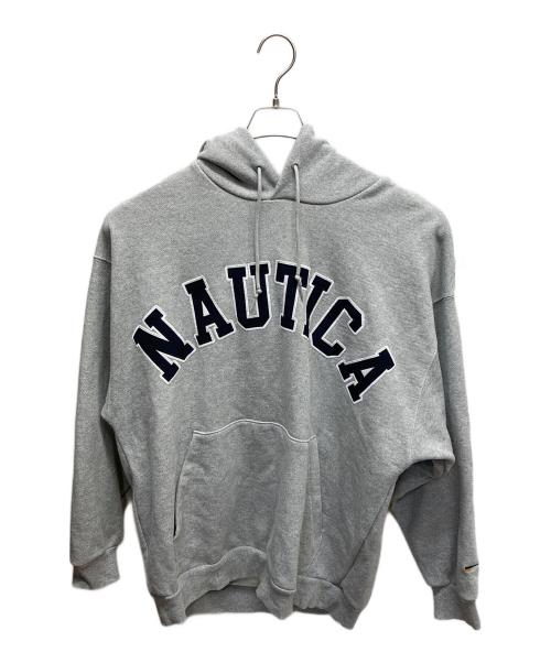 NAUTICA（ノーティカ）NAUTICA (ノーティカ) ロゴプルオーバーパーカー グレー サイズ:Ｌの古着・服飾アイテム
