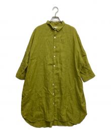 HUIS（ハウス）の古着「シャトルリネンロングシャツ」｜グリーン