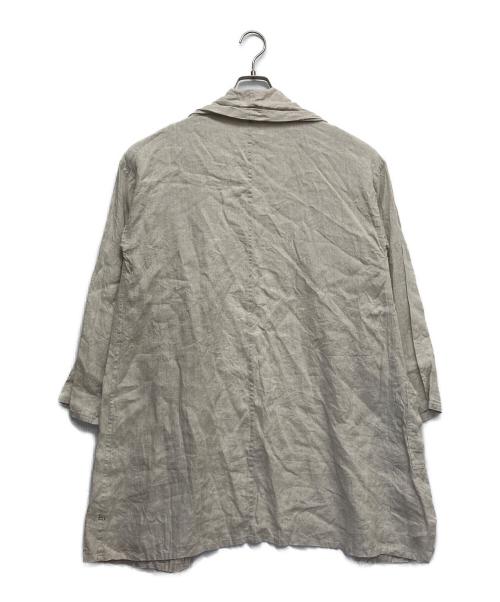 HUIS（ハウス）HUIS (ハウス) シャトルリネンシャツカーディガン ベージュ サイズ:Fの古着・服飾アイテム