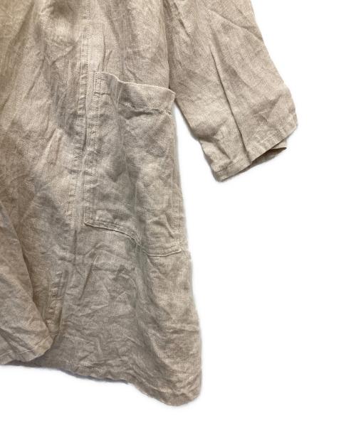 HUIS（ハウス）HUIS (ハウス) シャトルリネンシャツカーディガン ベージュ サイズ:Fの古着・服飾アイテム