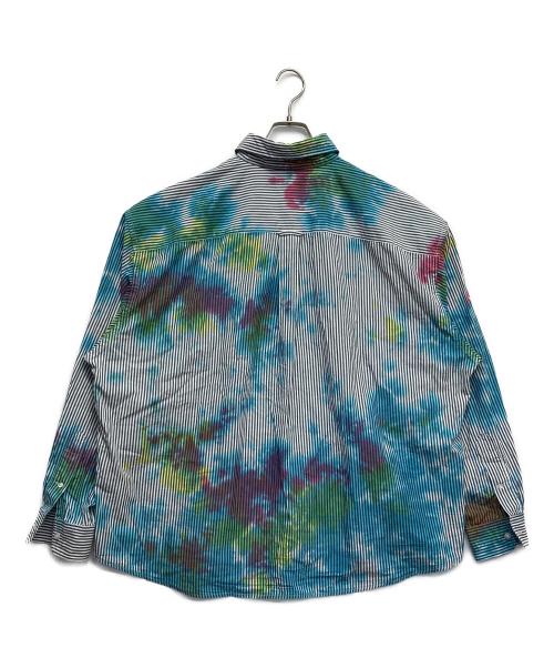 dDdDdDd（デー）dDdDdDd (デー) STRIPE TIE DYE LONG-SLEEVE SHIRTS ブルー サイズ:Lの古着・服飾アイテム