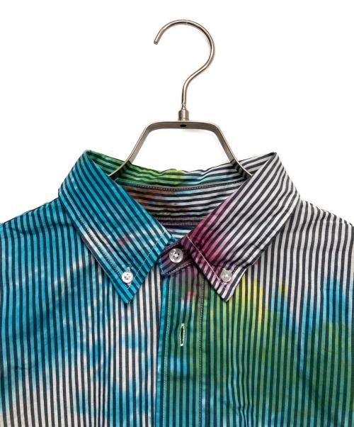 dDdDdDd（デー）dDdDdDd (デー) STRIPE TIE DYE LONG-SLEEVE SHIRTS ブルー サイズ:Lの古着・服飾アイテム